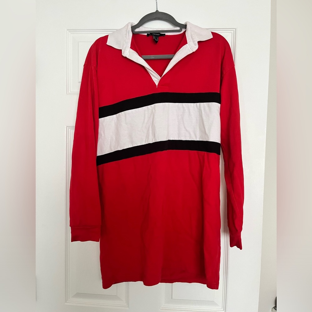 Forever21 Red Shirt Dress / M / Length: 31.5” Width: 18.5”